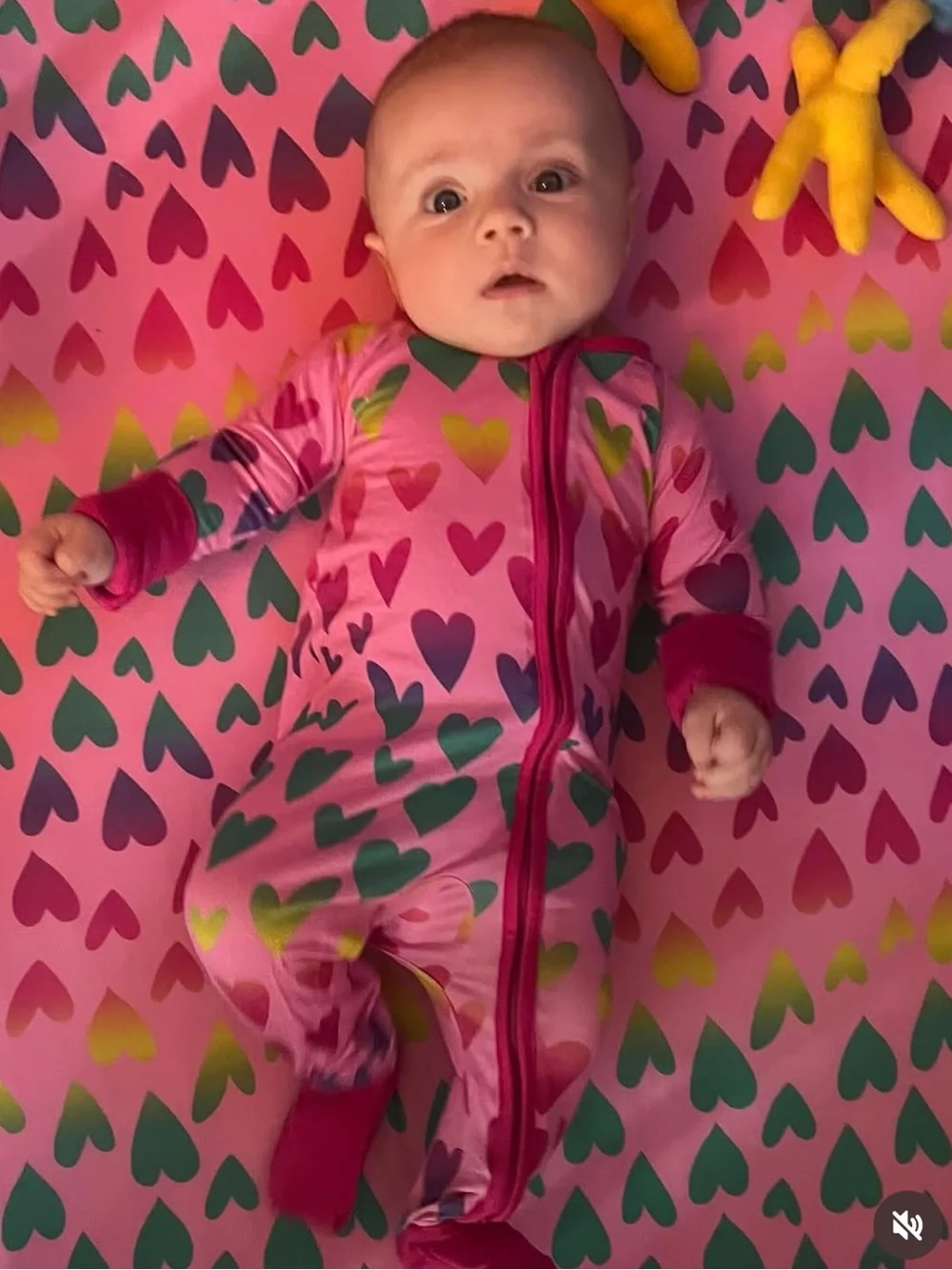 Baby Girl Rainbow Hearts Little Sleepies Bamboo PJs
